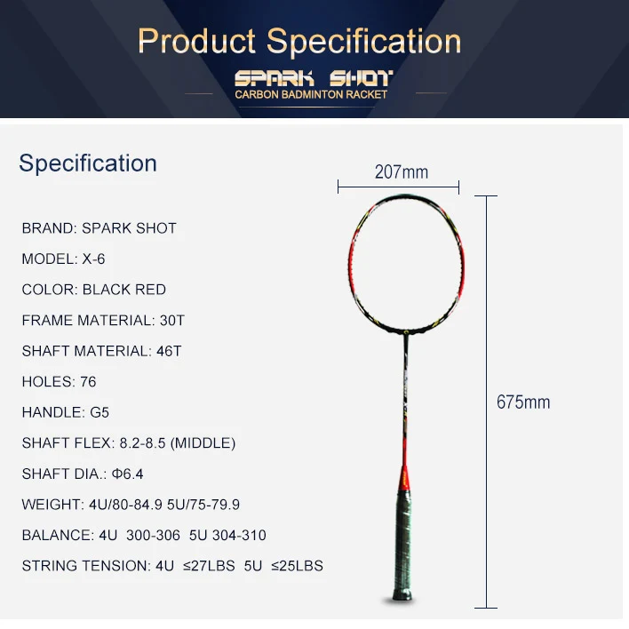 Raketa s vysokým modulom uhlíka Badminton s hriadeľom 6,4 mm: Výkon a presnosť v každom výkyve